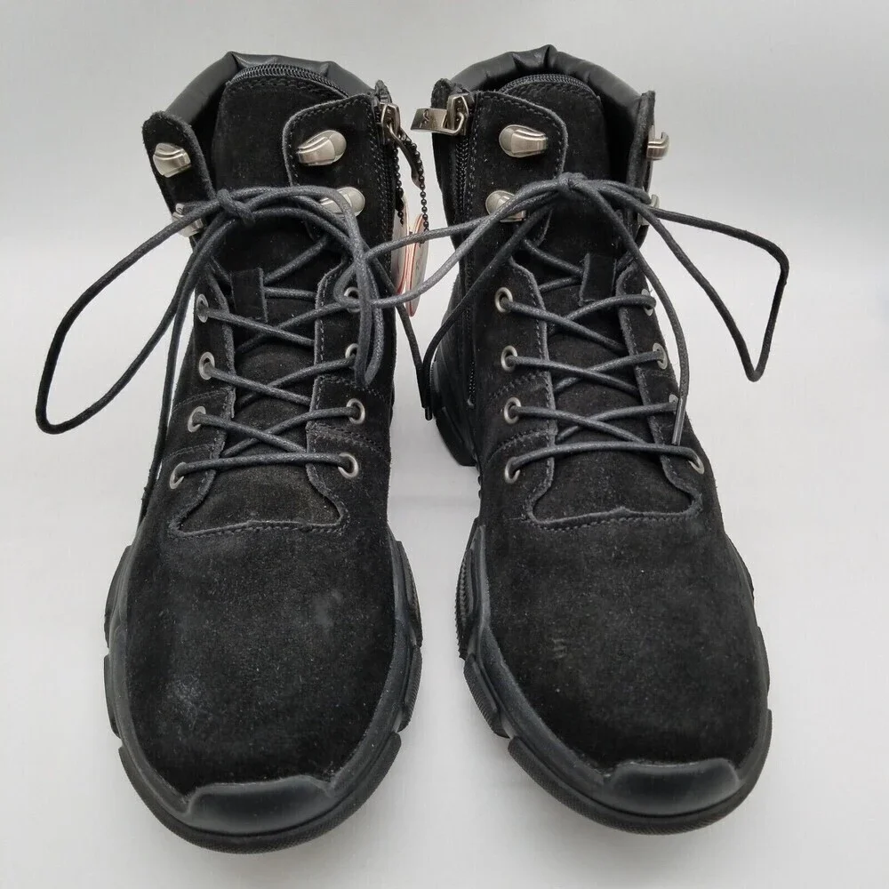 Religious Comfort Womens Rocky Mountain Black Suede‎ Lace Up Hiker Boots 10